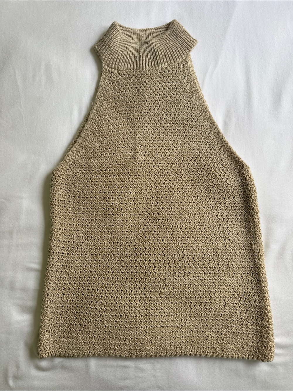 Zara | Beige Sleeveless Turtleneck Knit Top | Size: S